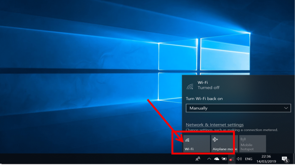Cara Mengatasi Wifi Error melalui taskbar