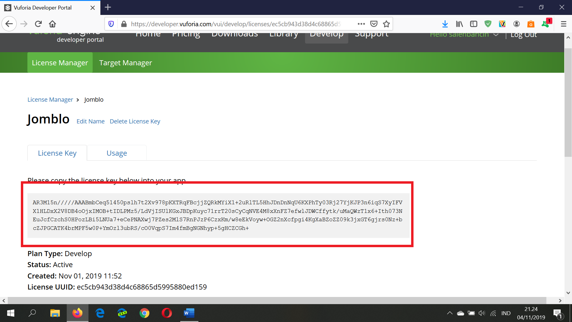License Key