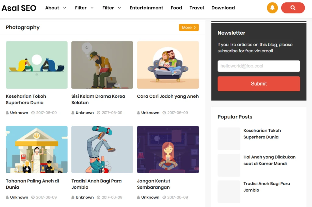 Asal SEO Blogger Template