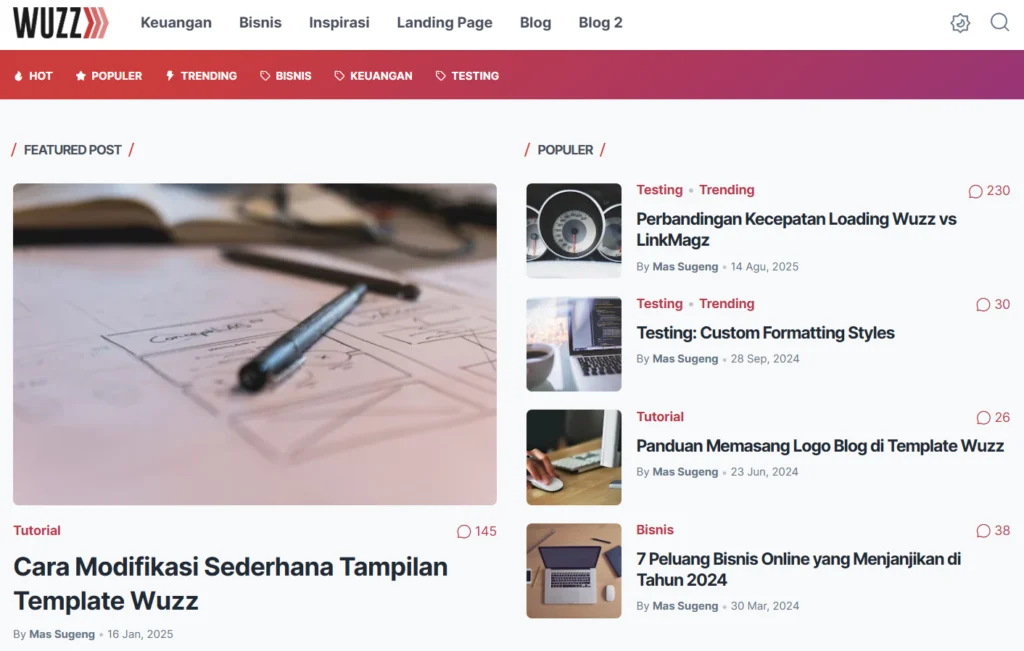 Wuzz SEO Blogger Template